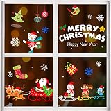 ❄️【Decoración Navideña】Calcomanía puede crear un ambiente festivo para la Navidad, realmente agrega más ambiente y personalidad de feliz Navidad! Parezca tan bonito en la ventana y es una adición tan encantadora a sus decoraciones de vacaciones!