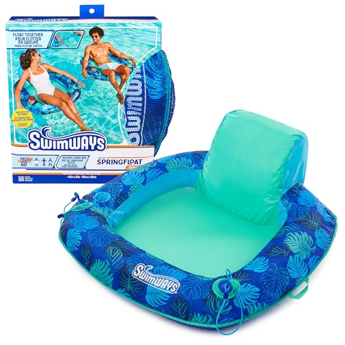 SwimWays Elite Spring Float SunSeat Pool Lounger, Inflatable Pool Floats for Adults and Teens with Fast Inflation and Linking Capability, Ages 15 & Up, Supports Up to 250 lbs. - image 1