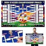 2026 World Soccer Cup Schedule Poster 39.4"×23.6" Extra Large Tournament Wall Chart Match Schedule Canvas Poster for Soccer Fans Gifts Home Office Bar Football Viewing Parties Decorations(Style C)