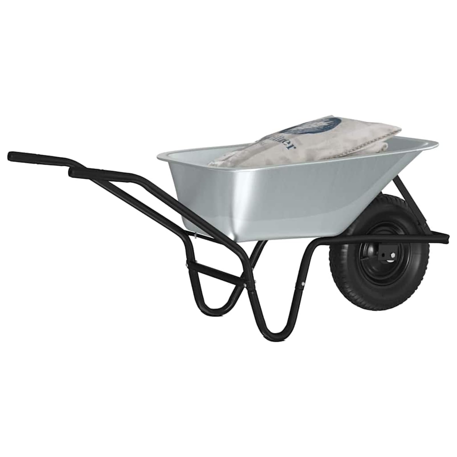 Geecher Carriola da Giardinaggio, con Ruota Gonfiabile da 35 cm, Dimensioni 141 x 60 x 57 cm, in Acciaio, per Trasporto di Terra e Piante, Ideale per Giardinieri e Appassionati