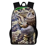 Dispalang Cool Animal Backpack for Boys Crazy Snake School Bookbag Children Lightweight Back Pack