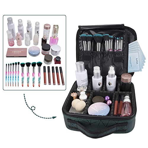 Estuche organizador de belleza profesional con compartimento extraíble para cosméticos 6