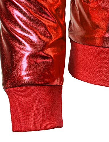 JOGAL Giacca da uomo metallizzata da discoteca con...