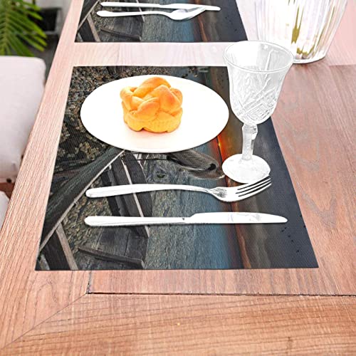 Set de table mer résistant chaleur motif mouettes rectangulaire chic