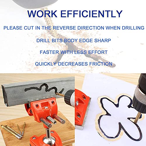 Kewayo 6Pcs Titanium Twist 3-8Mm Saw Drill Bit Set, High Speed Steel Pulling Carpenter Wood Metal Plastic Cutting Hole Sawtooth Twist Bits Groove Drills Tool #TOP5