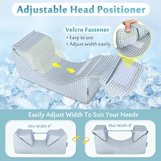 AOSSA Surgery Pillow for Sleeping Upright, Head & Neck Support Positioner for Post Eye, Facial, or Dental Surgery, Recovery Pillow for Back Sleep Training and Face Stability