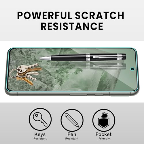 Image of FIRST MART Matte Anti-Glare Tempered Glass for Google Pixel 8 With Installation Kit | Military-Grade Gaming Screen Protector & Cable Guard | Edge to Edge Coverage | Black