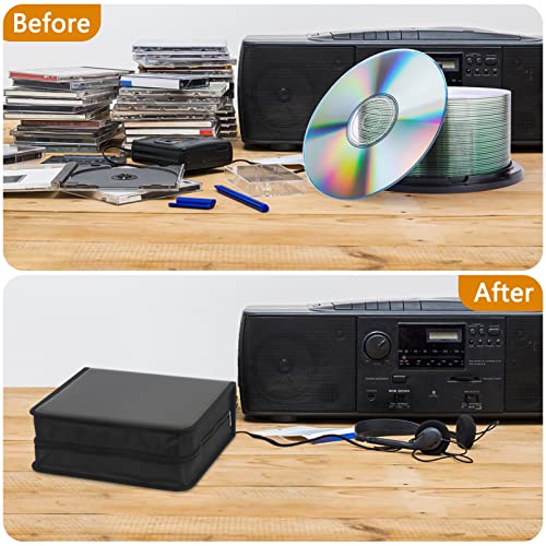 Fyy Cd Case Dvd Storage Holder,240 Capacity Pu Leather Cd/Dvd Case Organizer Binder Case For Home Travel-Black #TOP4