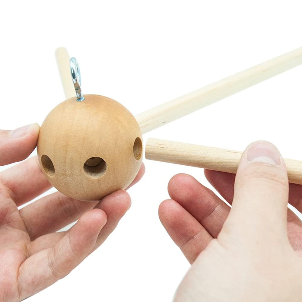 Soporte móvil de madera para campanillas de viento para cama de bebé, manualidades, accesorios de fotografía, decoración