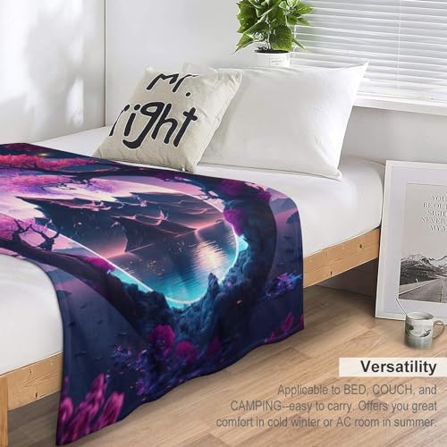 Couverture flannel Cerise Tree Japan Art lavable en machine contre le froid