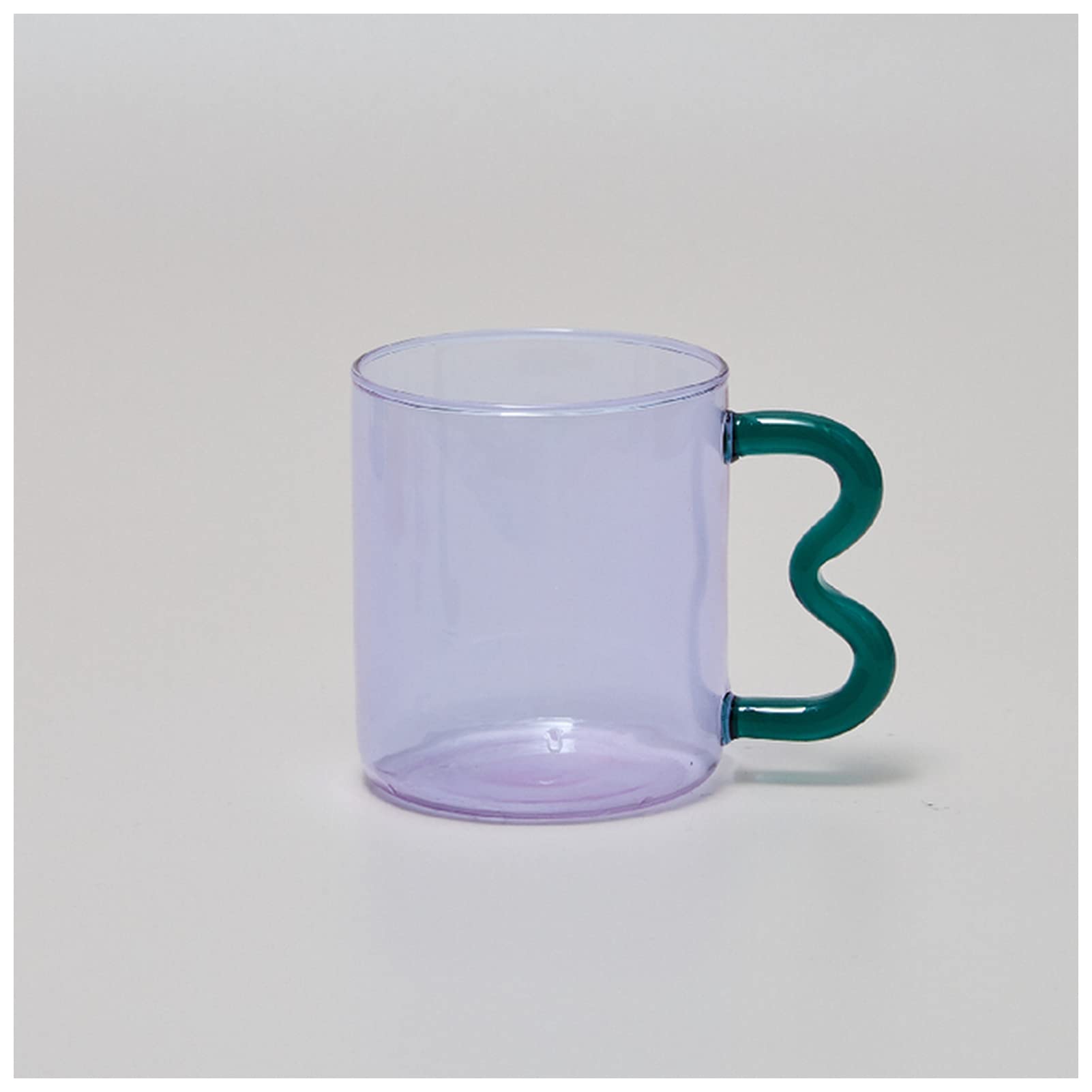 Vidrio Diseño de la taza de cristal de la oreja colorida hecha a mano de la taza de café de la onda simple for el agua caliente del regalo de la taza de copa 300 ml Jarra Vidrio ( Color : Purple 07 ,