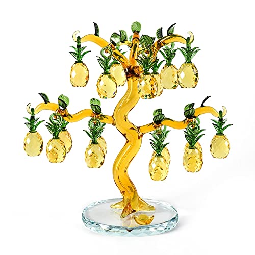 Crystal Pineapple Tree Lucky Feng Shui Wheel Wine Cabinet Bookshelf Living Room Decoration Ornaments Opening Wedding Gifts Craft (Size : 6 Hangs)