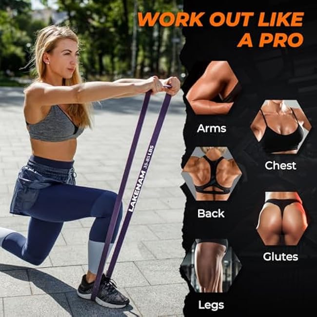 Resistance Bands Set, Exercise Workout Pull Up Assistance Bands with 6 Resistance Levels, Muscle Training Straps for Fitness, Working Out, Body Stretching, Physical Therapy, More