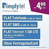 sim tarife drei Monatlich inklusive FLAT Internet 1 GB LTE mit max. 50 MBit/s danach deaktivierbare Datenautomatik* + EU-Ausland inklusive