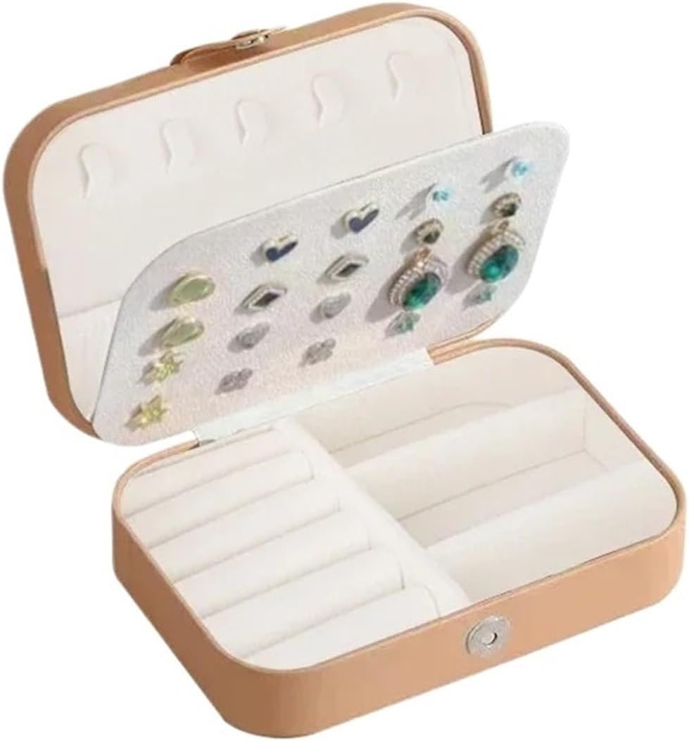 Jewellery Boxes Portable Jewelry Box Jewelry Organizer Display Travel Jewelry Case Boxes Button Leather Storage Zipper Jewelers