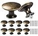 Lot de 10 poignées de tiroir rondes vintage en forme de demi-cercle en métal pour porte de placard et tiroir Bronze antique