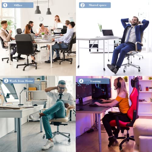 Office Chair Caster Wheels, Heavy-Duty Rubber Chair Wheels Replacement For Hardwood Floor & Carpet, Universal Fit Stem 7/16 Inch, Set Of 10 #TOP4