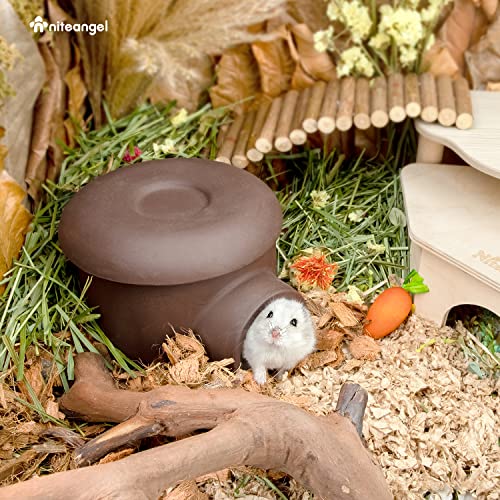 Niteangel Ceramic Hamster Tunnel & Tubes Hideout: For Dwarf Robo Syrian Hamsters Mice Rats Or Other Small Animals (Hideout) #TOP3