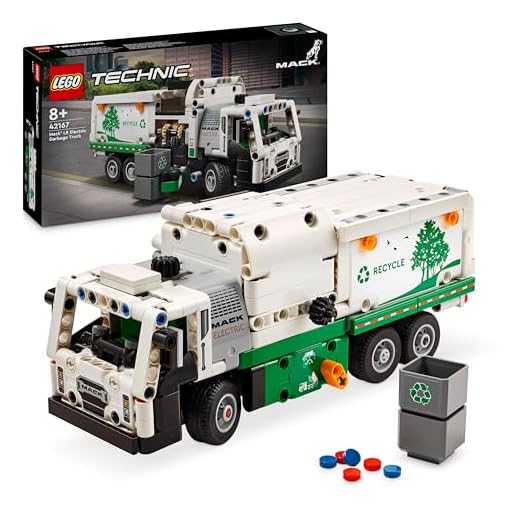 LEGO Technic Mack LR Electric Garbage Truck Toy for Boys & Girls aged 8 Plus Years Old, Recycling Bin Lorry with Realistic Features, Vehicle Gift Idea 42167