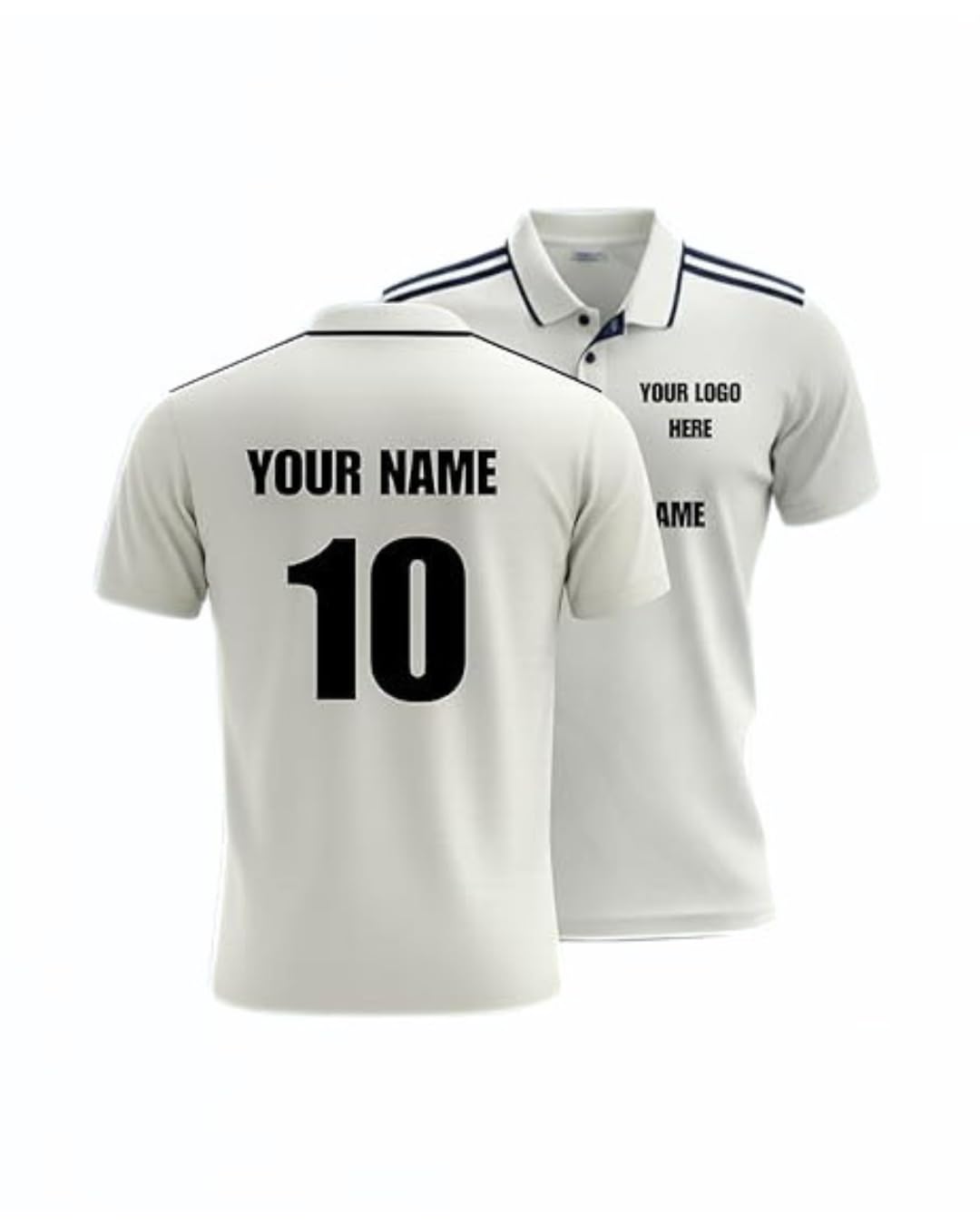 Customizable Kids Football/Cricket/Sports Half Slevees White Jersey Personalize with Your Name, Number, Team Name and Logo Unisex-image-22