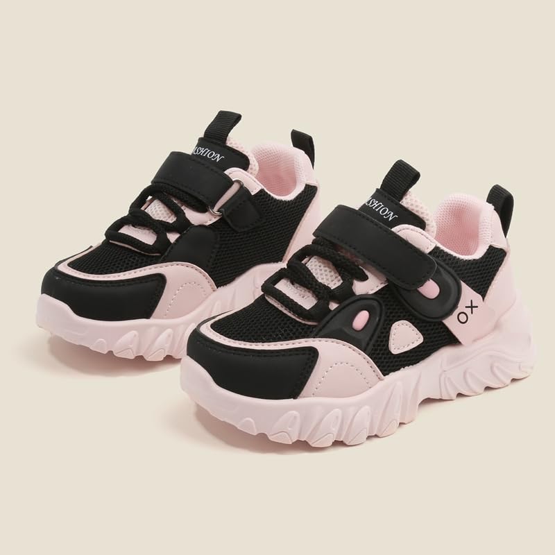 Kids Athletic Sneakers, Mesh Breathable Running Shoes, Hook and Loop Closure, White3