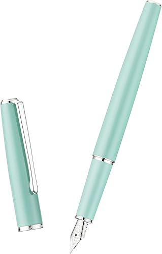 Miniatura 2 de Hongdian 920S - Pluma estilográfica verde meta, pluma clásica de punta fina iridio con convertidor de tinta