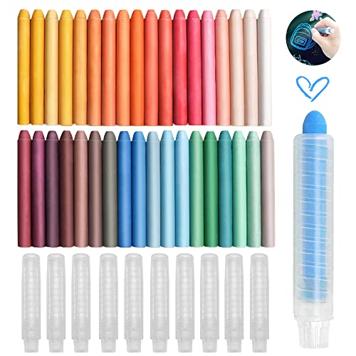 Kreide Straßenmalkreide, Utopgee 36 Stück Tafelkreide Bunt für Kinder Staublose Farbkreide Wasserlösliche mit 10 Kreidehalter für Tafel Lehrer Kinder Schule Büro Zeichnen (36 Farben) Cover