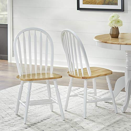 Tms 7 Piece Farmhouse Dining Set, White/Natural #TOP4