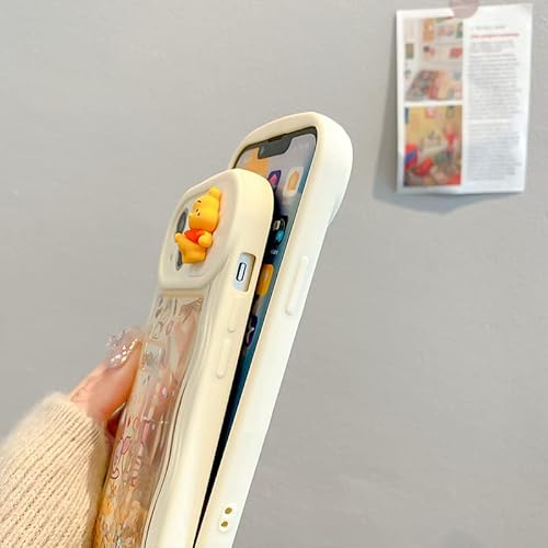 Ifilove For Iphone 12 Pro Winnie The Pooh Case With Sliding Camera Protection, Girls Kids Boys Women 3D Cute Cartoon Bear Piglet Bling Flowing Liquid Quicksand Glitter Case Cover For Iphone 12 Pro #TOP4
