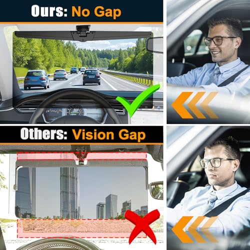 Image of Veharvim Sun Visor Extender for Cars, Polarized Car Visor Extender Sun Blocker UV400, Adjustable Visor Extension, Clip on Sun Visor for Car, Universal, Glare, UV Protector (X-Large(1 Pack))