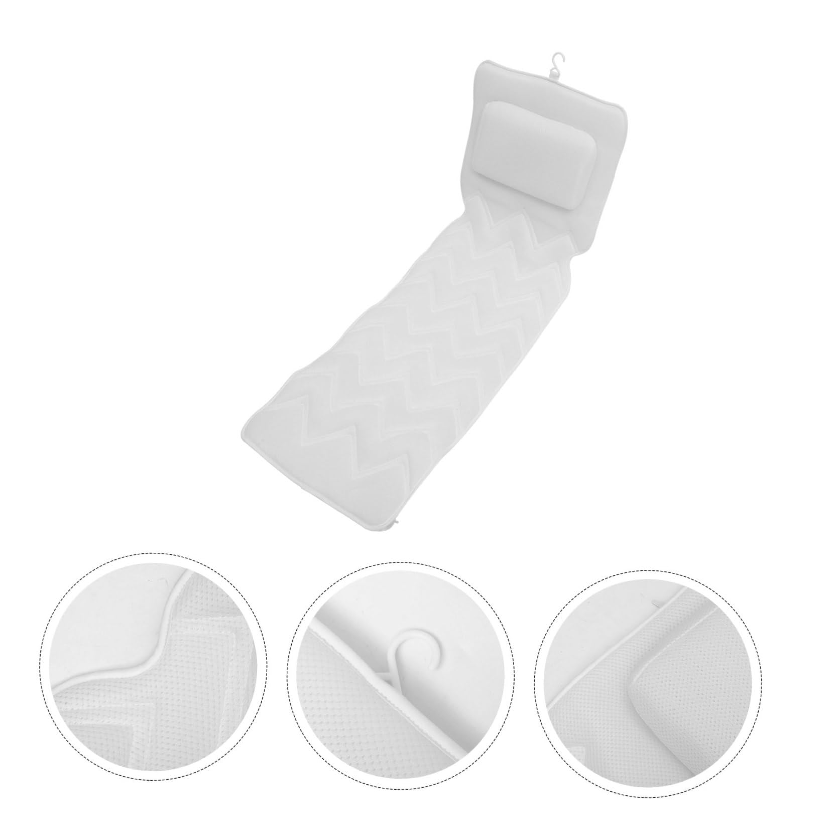 FRCOLOR Coussin de Bain 3D pour Baignoire, Support Tête et Cou, Polyester Blanc, Antidérapant et Facile à Installer, pour Spa et Voyage