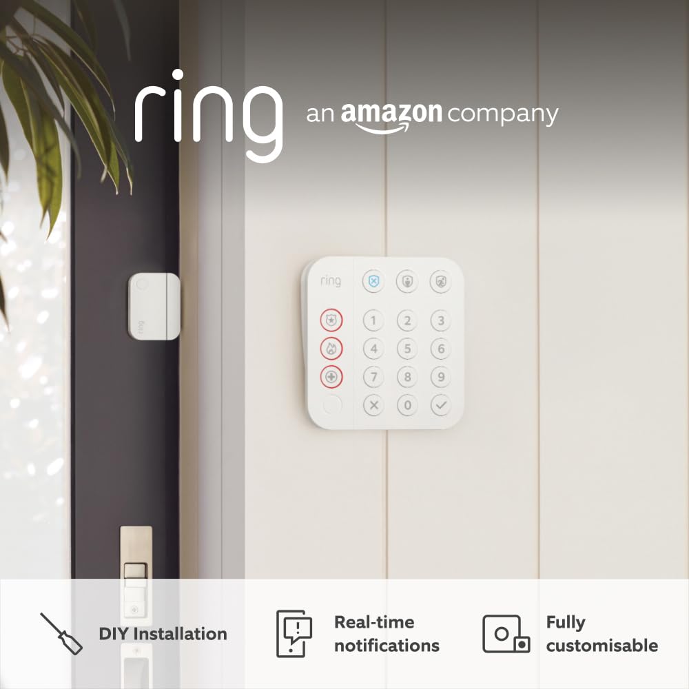 Ring Alarm Pack - S by Amazon | Smart home alarm security system with optional Assisted Monitoring - No long-term commitments | Works with Alexa