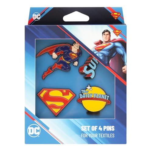 Grupo Erik Set Of 4 Pins - DC Comics Superman Merchandise | Enamel Pins, Cute Pin Badges | Superman Gifts Under 15 Pounds, Funny Gifts For Friends - Afbeelding 3