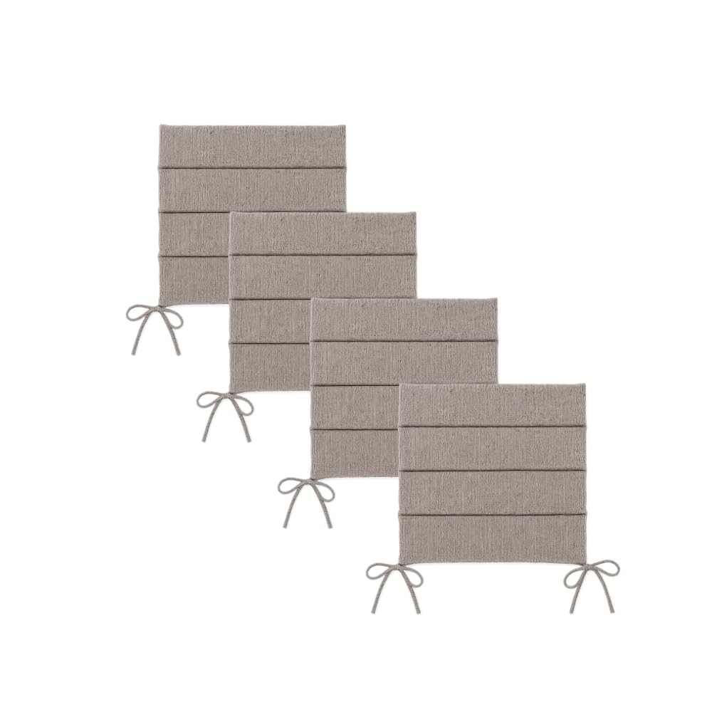Set 4 Cuscini Seduta Brezza Bianco 45x45 cm con Lacci per Poltrone da Esterno, Lavabili e in Tessuto Idrorepellente