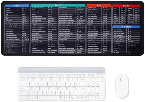 Excel Shortcut Keys Mouse Pad - Extended Large XL Cheat Sheet Gaming ...