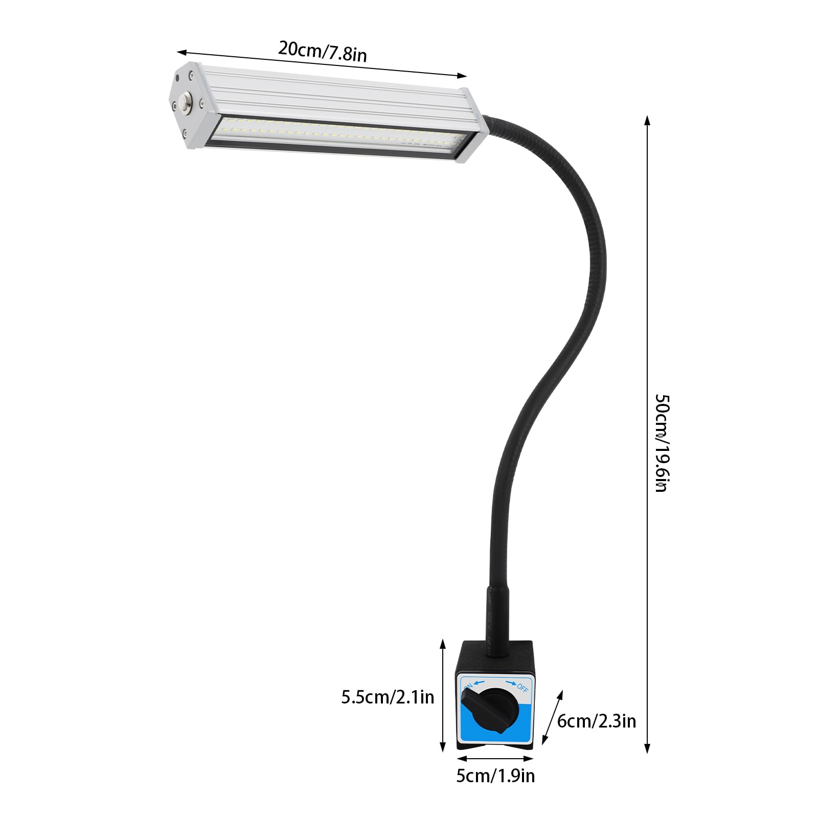 Lampe LED pour tour de tour, 10 W, Lampe Baladeuse Magnétique, 60 LED, Lampe de Travail CNC, pour Établi Industriel CNC, Artisanat
