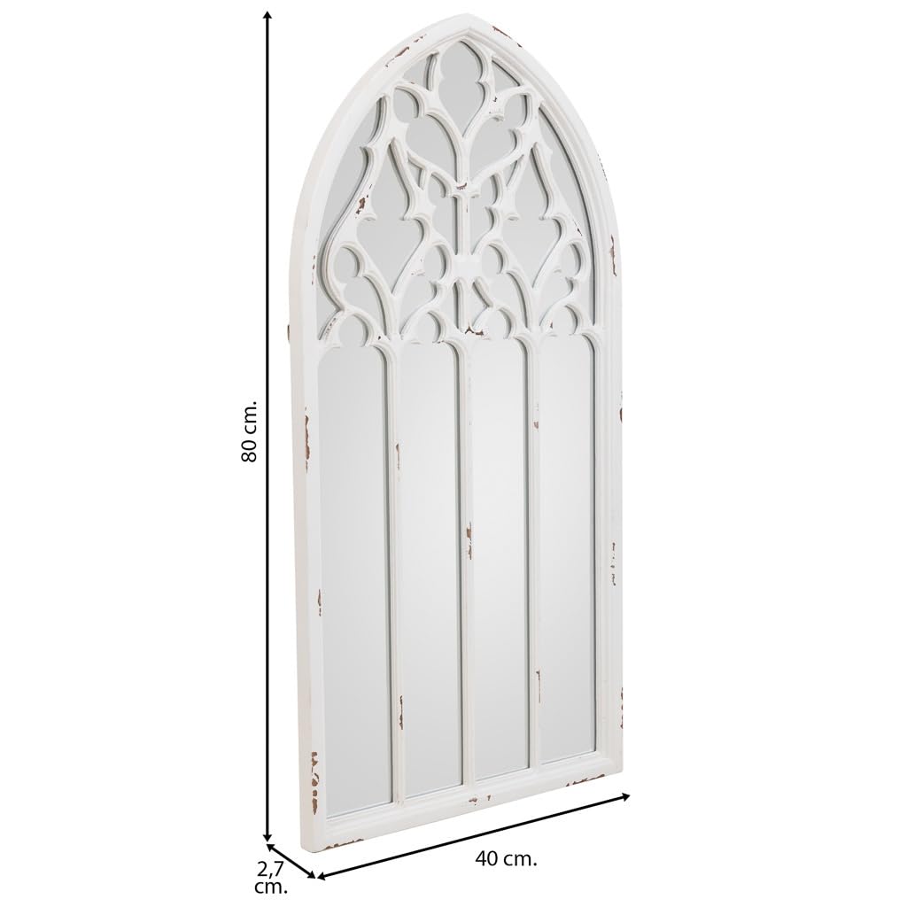 WANDERLUST DECO Espejo de Madera Blanco 40x2.7x80