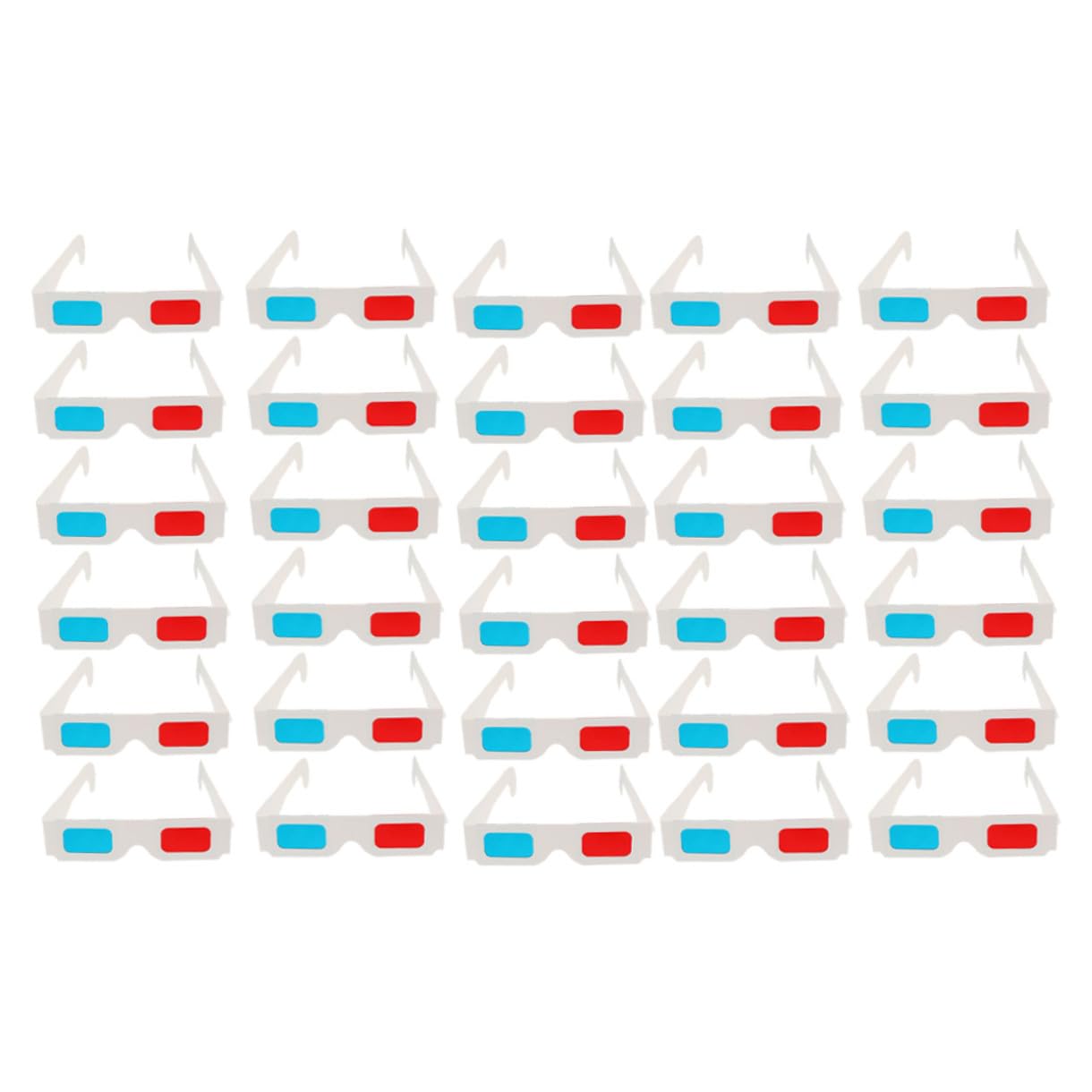 Kisangel Occhiali 3d in Cartone Monouso Anaglifi Rosso e Blu, Set da 30 Pezzi, Dimensioni Medie per Adulti, per Cinema, Giochi e Visione Video 3d, Portatili per Viaggi e Campeggio