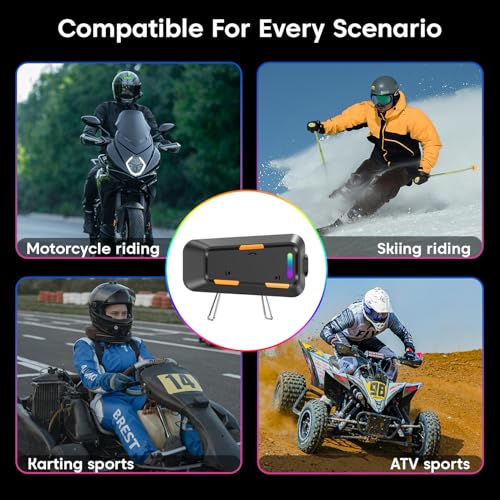 Image of Sounce Jarvis Cruiser Bluetooth Motorcycle Helmet On-Ear Headset with Dual Phone Connectivity Wireless 5.3 Music GPS Support 800mAh Battery IP67 Waterproof Compatible with Universal Helmets (Black)