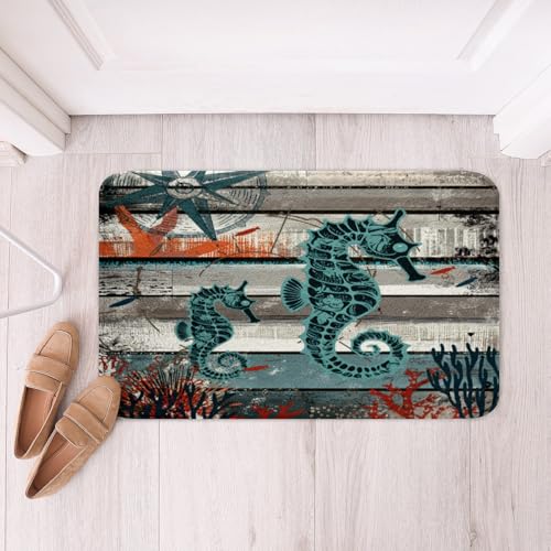 jejeloiu Seahorse Bathroom Rugs 16