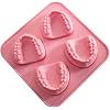 Ice Cube Tray with 4 Holes Teeth Shape Silicone Funny Gift for Dentists Seniors Special Tools and Gadgets Ice Cube Trays and Trays