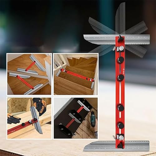 New Stair Measuring Tool, Stair Tread Template Tool, Shelf Layout Tool & Stair Tread Template Tool Jig, Stair Tread Measuring Tool Compatible with Many Types of Layout Projects - Image 4