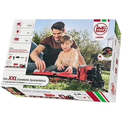 LGB - 90463 Gartenbahn Starterset Klemmbausteinzug mit Lokomotive und zwei Waggons, Outdoor-Eisenbahn, Spur G, 74.9 x 54.1 x 15.49 cm Cover