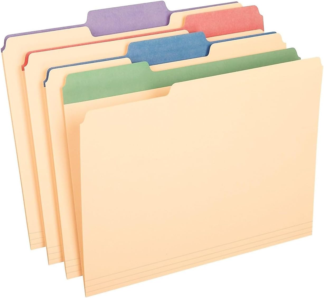 Pendaflex Color Tab File Folders, 1/3-Cut Tabs: Assorted, Letter Size, 0.75" Expansion, Manila, 50/Box