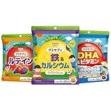 コプリナ グミサプリ 鉄&カルシウム（パイナップル味）60粒 + DHA&ビタミン（コーラ味）60粒 + ルテイン（ミックスベリー味）40粒 組み合わせ