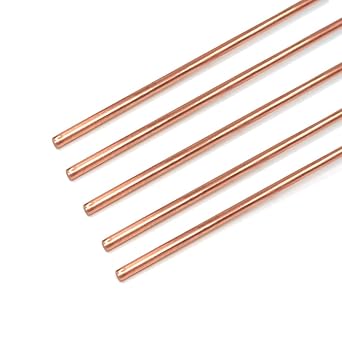 5PCS Pure Copper Round Rod Length 15.7" Dia 5mm for grounding, Gardening, and Crafts etc.
