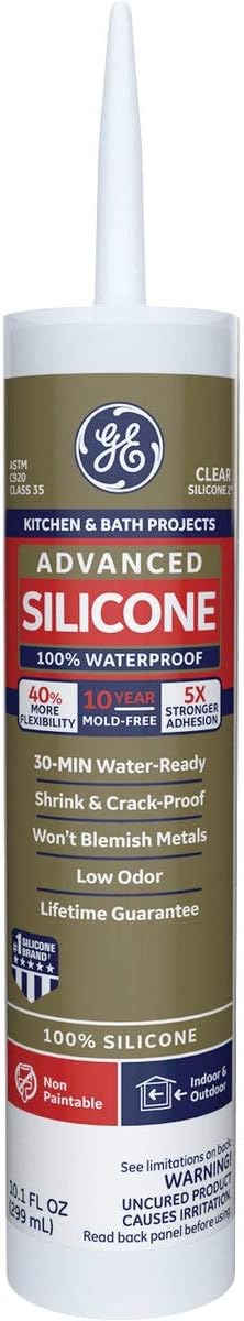 Momentive Perform Material GE5040 9.8oz. Silicone II Kitchen & Bath Caulk, Clear Quantity 12