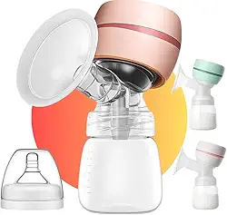 Bomba de Tirar Leite para Amamentação Sugador de Leite Elétrica Portátil Integrada com Tela de LED 2 modos 9 nível de sucção Baixo Ruído Protetor de Mama de Silicone de 22 mm 180 ml/Bomba de Amamentação Extrator de Leite Materno, Portátil Premium a Bateria