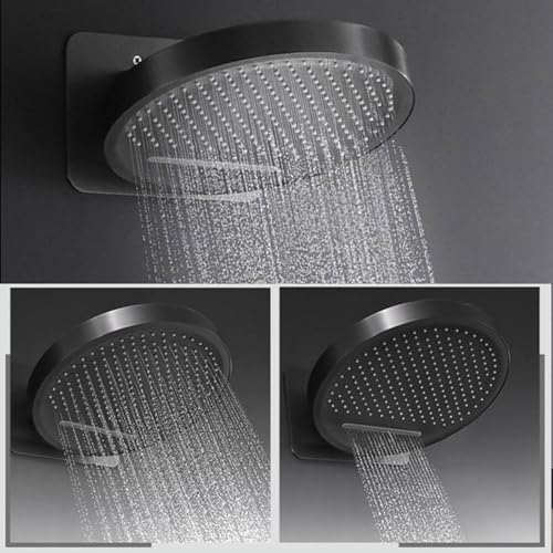 Système de douche thermostatique numérique avec étagère et pommeau pluie