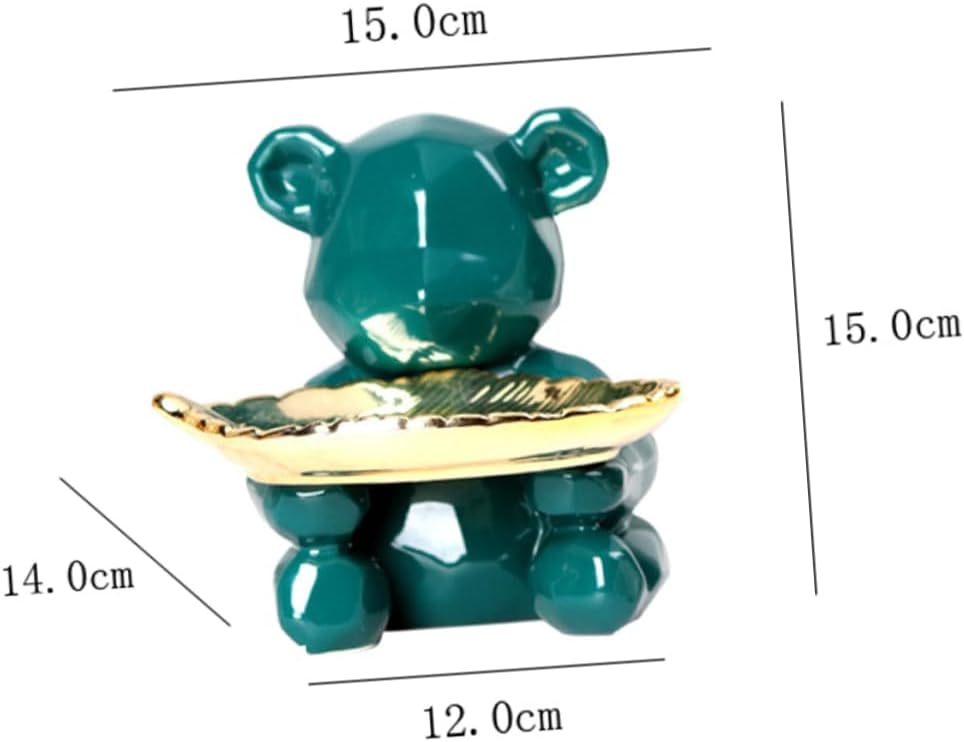 Ceramic Jewelry Plate Bear Design Jewelry Tray Necklace Holder Trinket Holder Home Decor